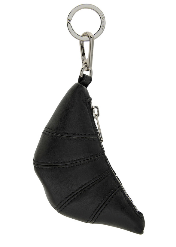 Photo: Lemaire Croissant Mini Leather bag Charm - Black - One Size