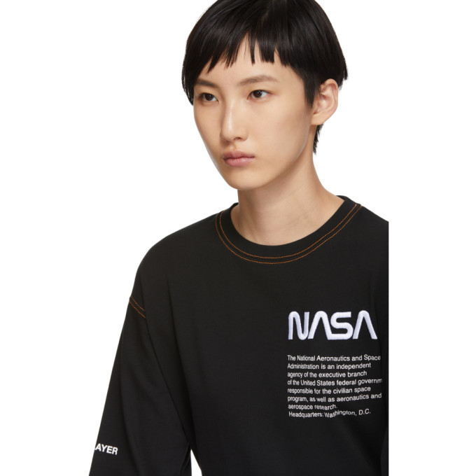 Heron Preston SSENSE Exclusive Black NASA Edition Long Sleeve T