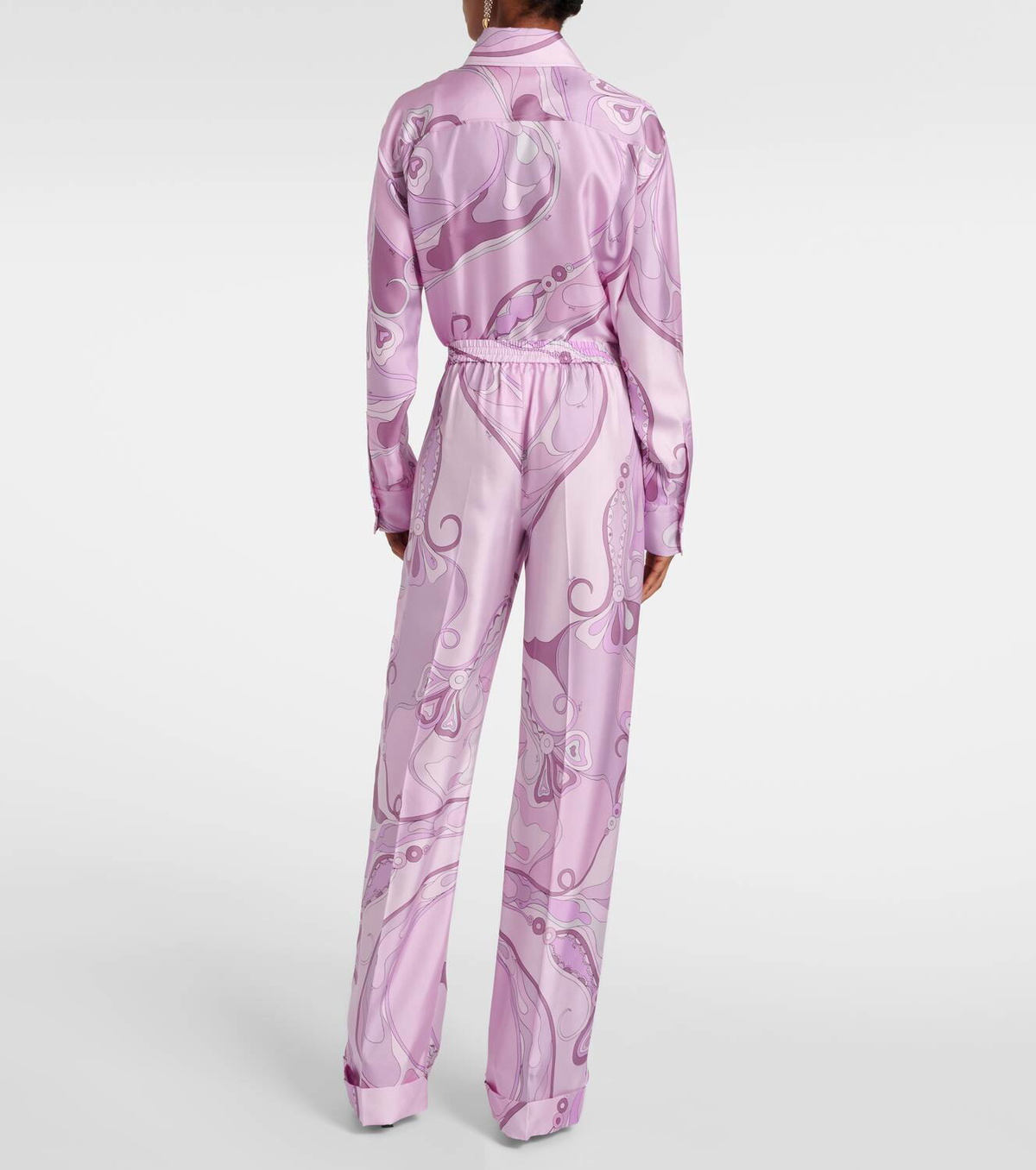 Pucci Orchidee silk twill wide-leg pants Emilio Pucci