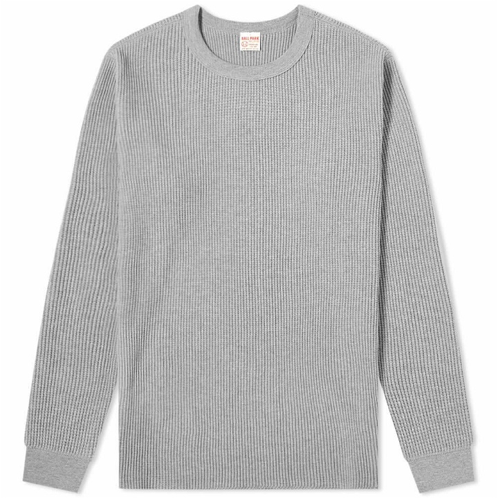 Photo: The Real McCoy's Men's Long Sleeve Waffle Thermal T-Shirt in Grey