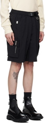 C2H4 Black Side Pockets Shorts