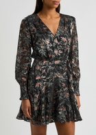 Paige Audriana Floral-applique Mesh Wrap Mini Dress Multicoloured