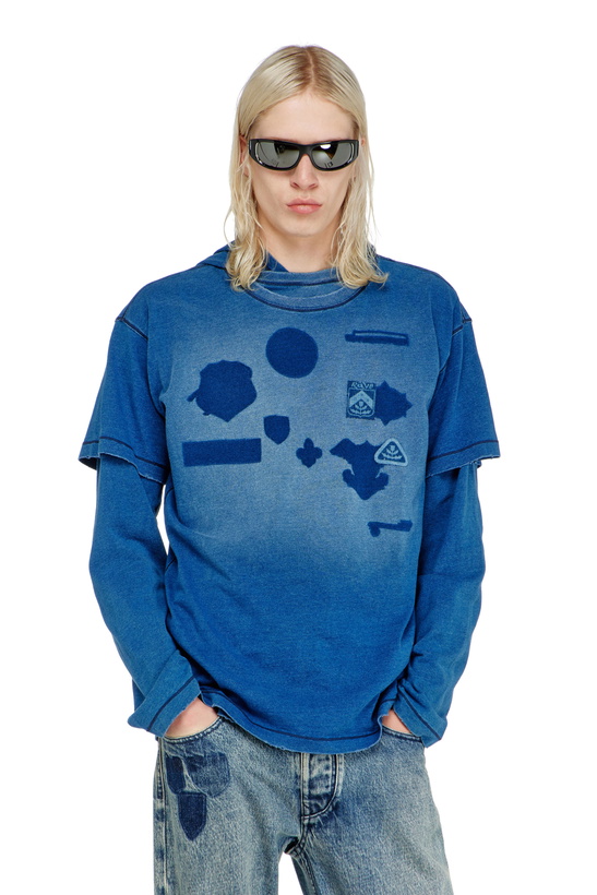 Photo: Diesel T-shirt with shadow-effect patches - T-Shirts - Man -