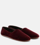 The Row Ponti velvet slip-on shoes