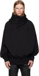 Julius Black W Neck Hoodie