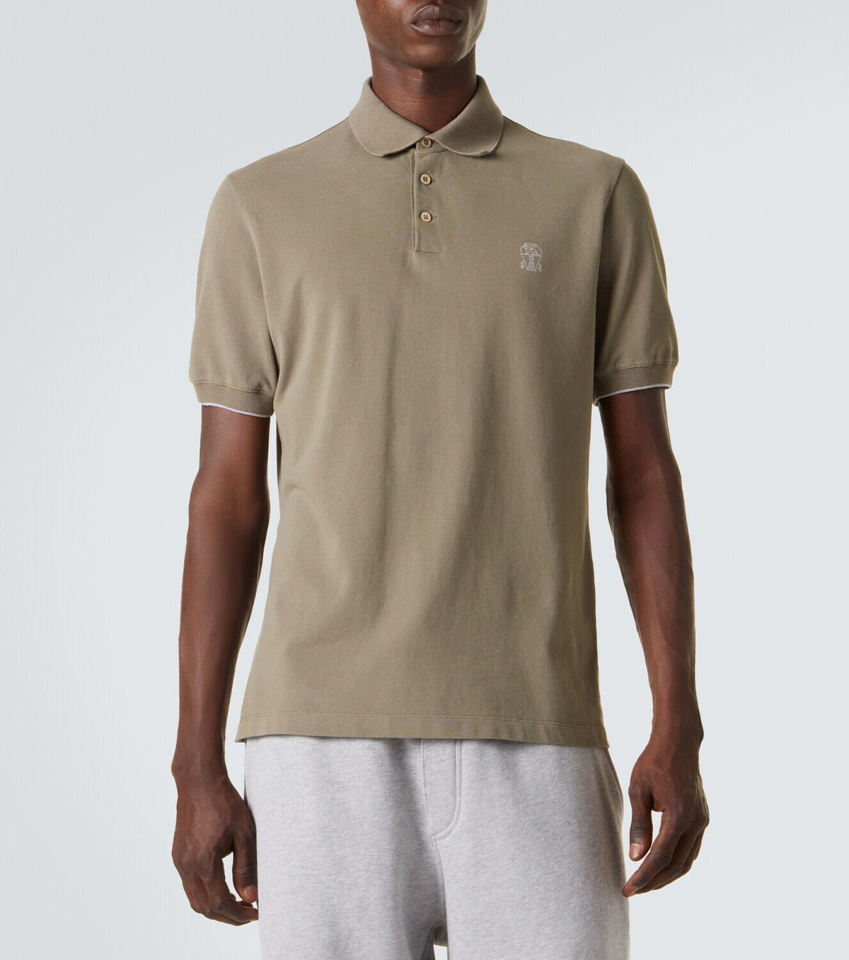 Brunello Cucinelli Logo cotton piqué polo shirt