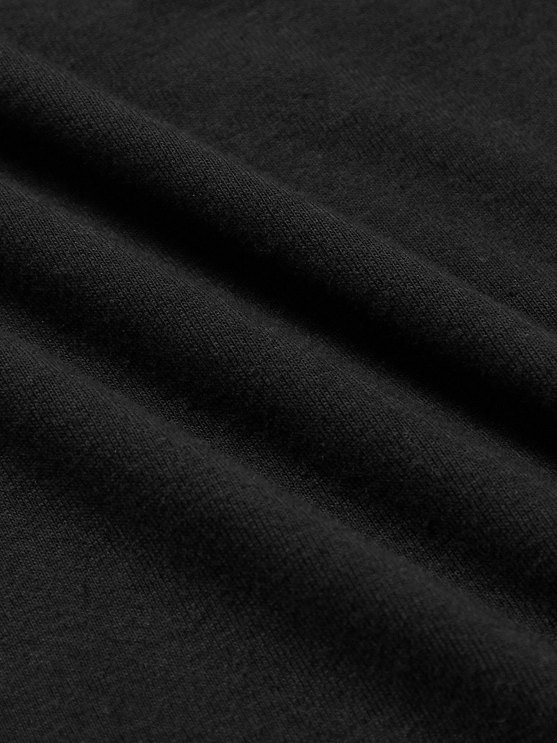 Hemen Biarritz - Harri Slim-Fit Organic Cotton-Jersey Henley Pyjama T-Shirt - Black