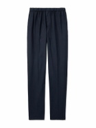 Boglioli - Tapered Herringbone Stretch Linen and Cotton-Blend Trousers - Blue