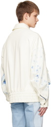 Feng Chen Wang White & Blue Printing Jacket