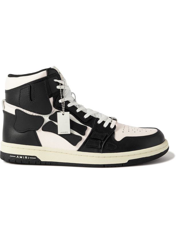 Photo: AMIRI - Skel-Top Colour-Block Leather High-Top Sneakers - Black