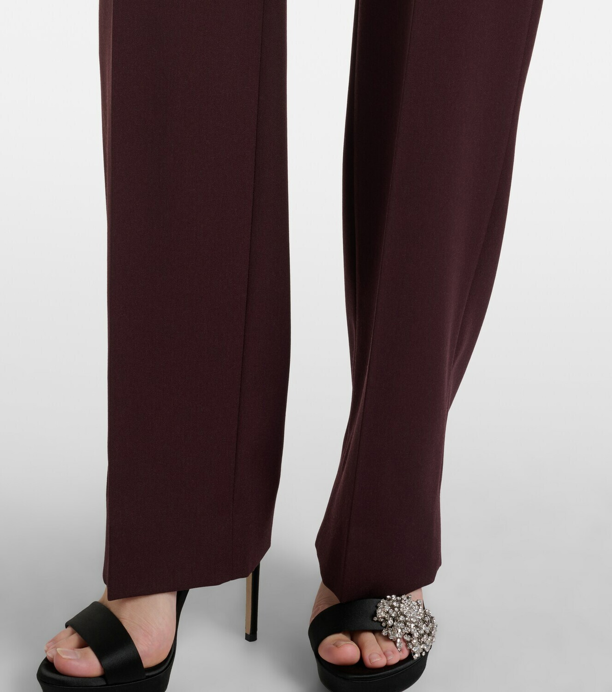 McQueen Wool grain de poudre straight pants