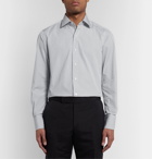 TOM FORD - Grey Slim-Fit Striped Cotton-Poplin Shirt - Gray