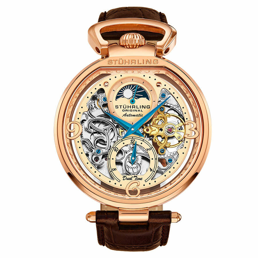 stuhrling-original-legacy-automatic-beige-skeleton-dial-mens-watch