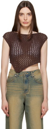 TheOpen Product Brown Asymmetric Tank Top