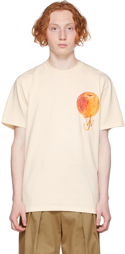 Photo: JW Anderson Off-White Printed Peach Logo T-Shirt