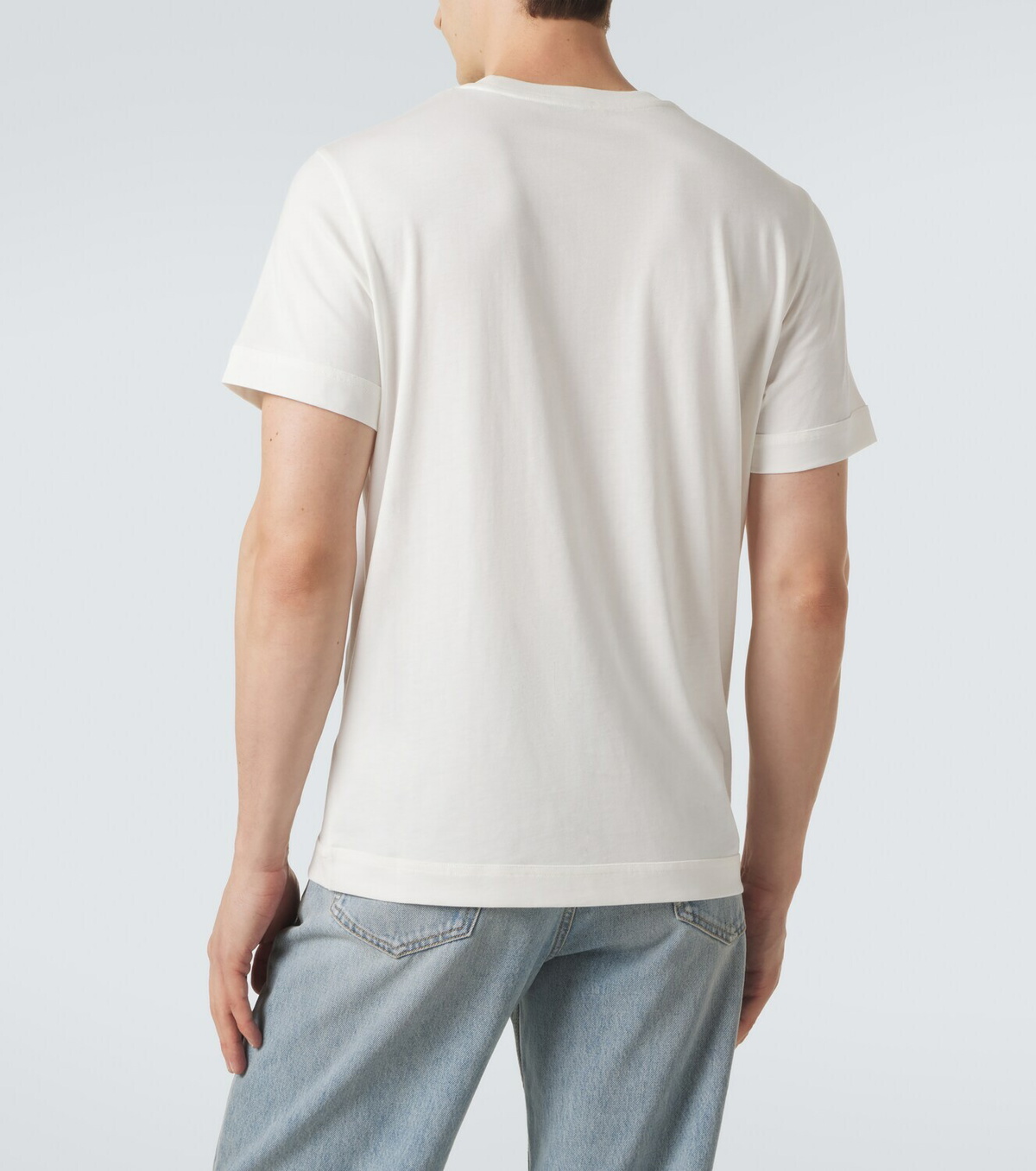 Moncler Leather-trimmed cotton jersey T-shirt