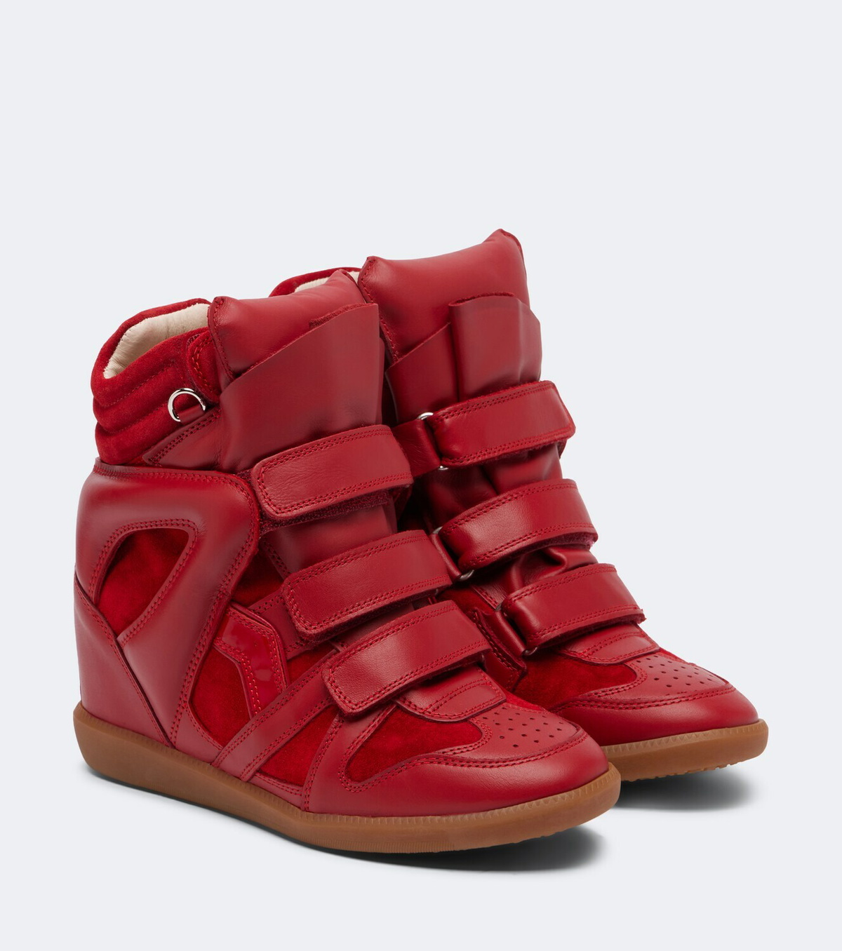 Isabel Marant Beckett leather and suede wedge sneakers