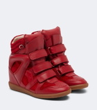 Isabel Marant Beckett leather and suede wedge sneakers