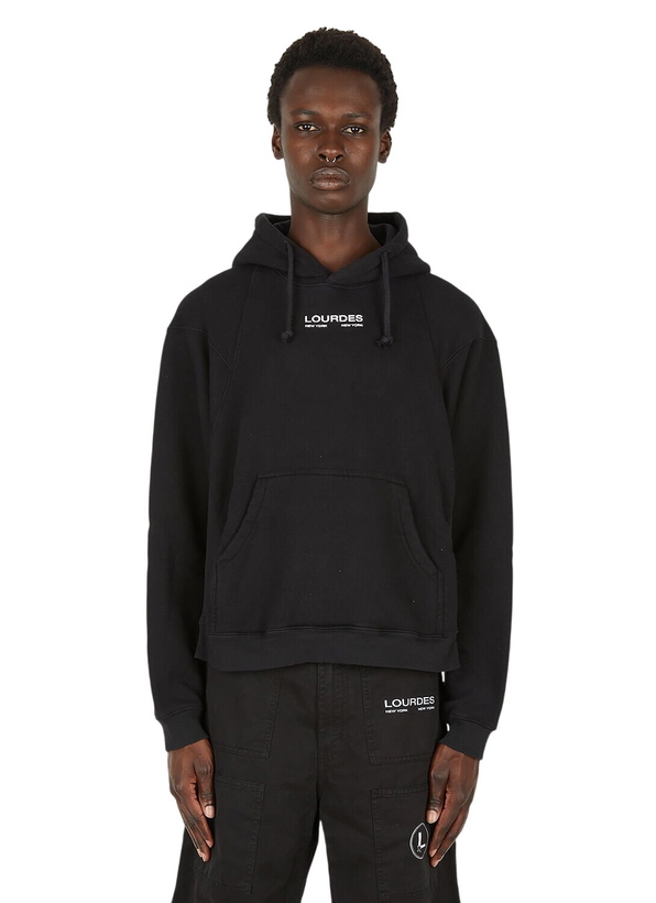 Photo: Lourdes Logo Print Basic Hooded Sweatshirt