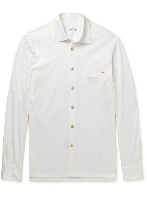 Photo: Kiton - Slim-Fit Cotton-Jersey Shirt - White