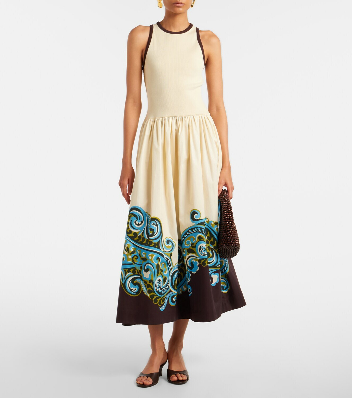 Alémais Natalia printed cotton midi dress