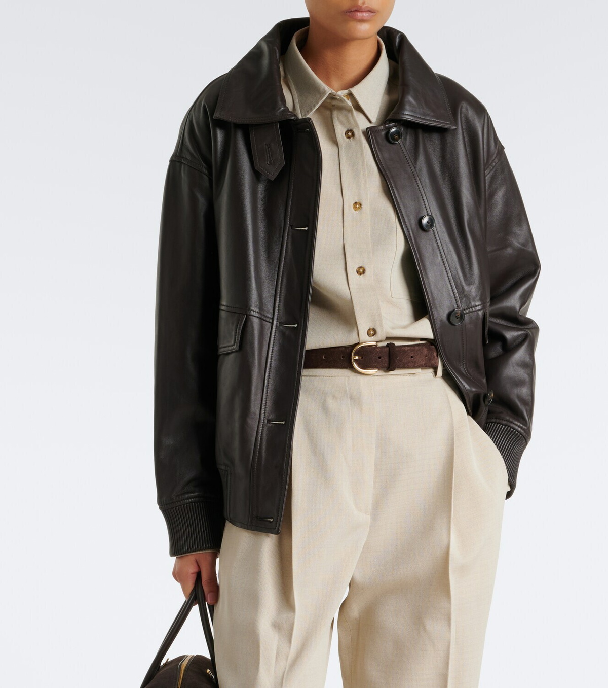 Yves Salomon Leather blouson jacket