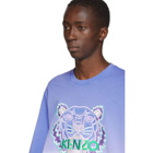 Kenzo Blue and White Dip Dyed Tiger T-Shirt