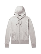 TOM FORD - Mélange Cotton, Silk and Cashmere-Blend Zip-Up Hoodie - Gray