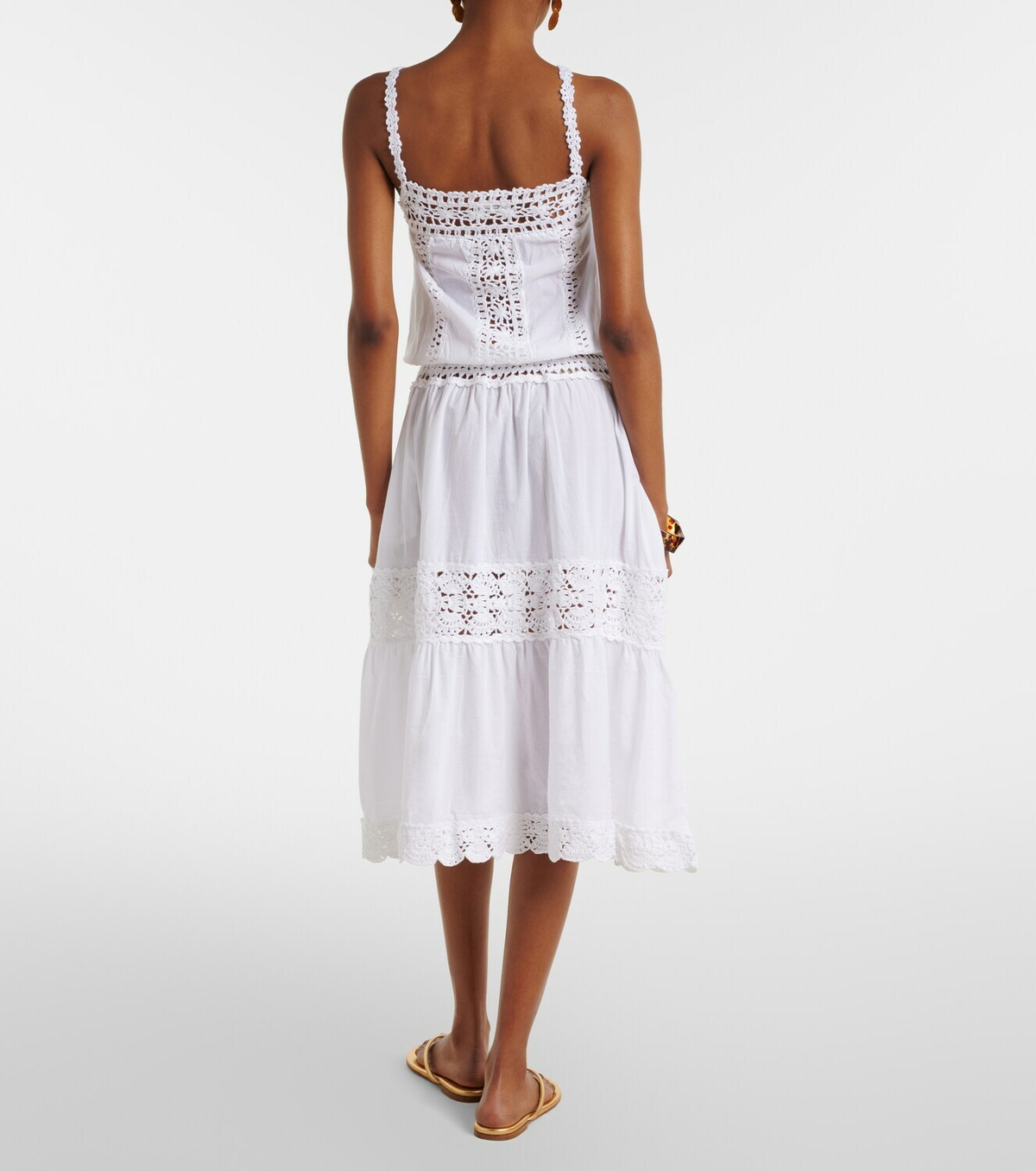 Anna Kosturova Manor crochet cotton midi dress