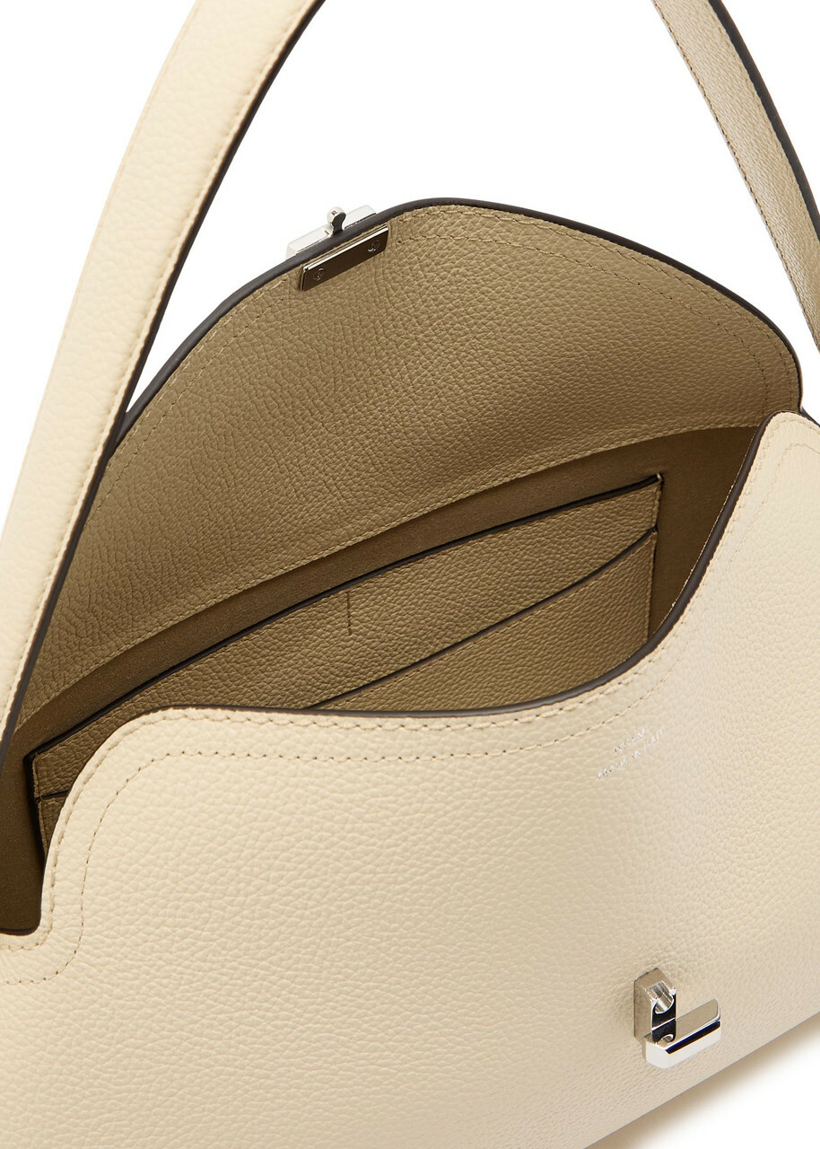 Toteme T-lock Grained Leather Shoulder bag - Ivory - One Size