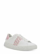 VERSACE - Embroidered Faux Leather Sneakers