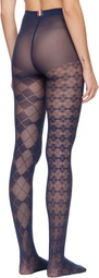 Thom Browne Navy Funmix Argyle Sheer Tights