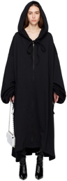 Abra Black Oversized Hoodie Midi Dress