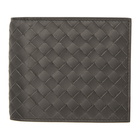 Bottega Veneta Grey Intrecciato Bifold Wallet