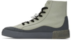 Off-White Taupe Mid-Top Vulcanized Sneakers