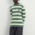 Bound Men's Eucalyptus Stripe Long Sleeve T-Shirt in Green Stripe