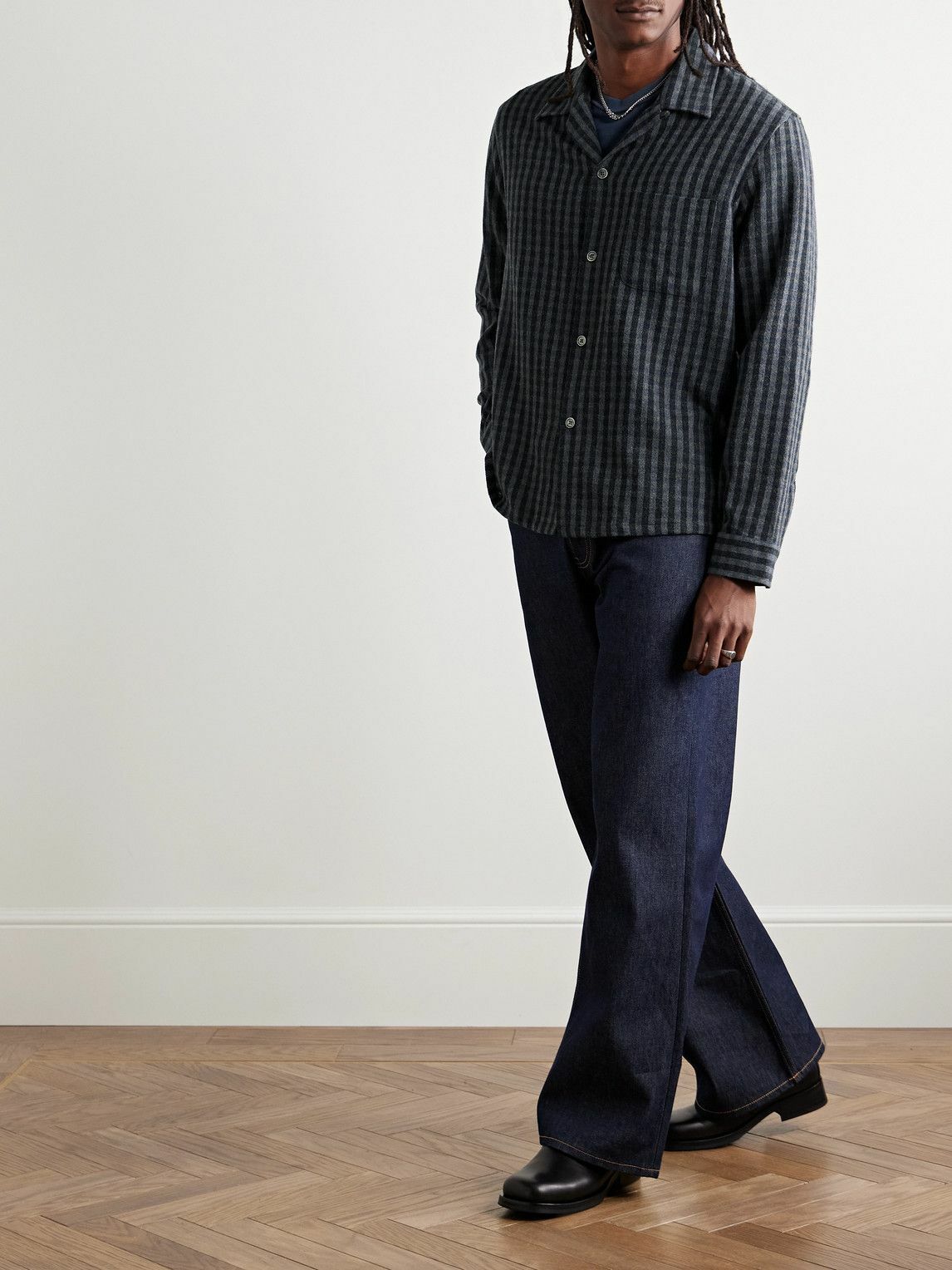 OUR LEGACY★HEUSEN SHIRT シャツ チェック柄 Our Legacy - Heusen Shirt Oyster Check Hairy Flannel