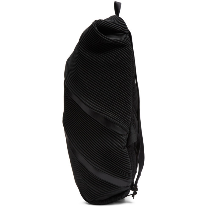 Pleats Please Issey Miyake Black Bias Pleats Backpack Pleats