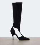 Alaïa Cut-out suede knee-high boots