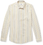 NN07 - Morgan Slim-Fit Striped Cotton, Linen and Lyocell-Blend Shirt - Neutral