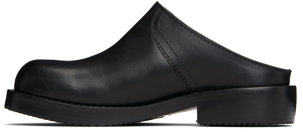 Dries Van Noten Black Leather Clogs