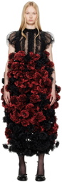 Noir Kei Ninomiya Red & Black Floral Maxi Skirt