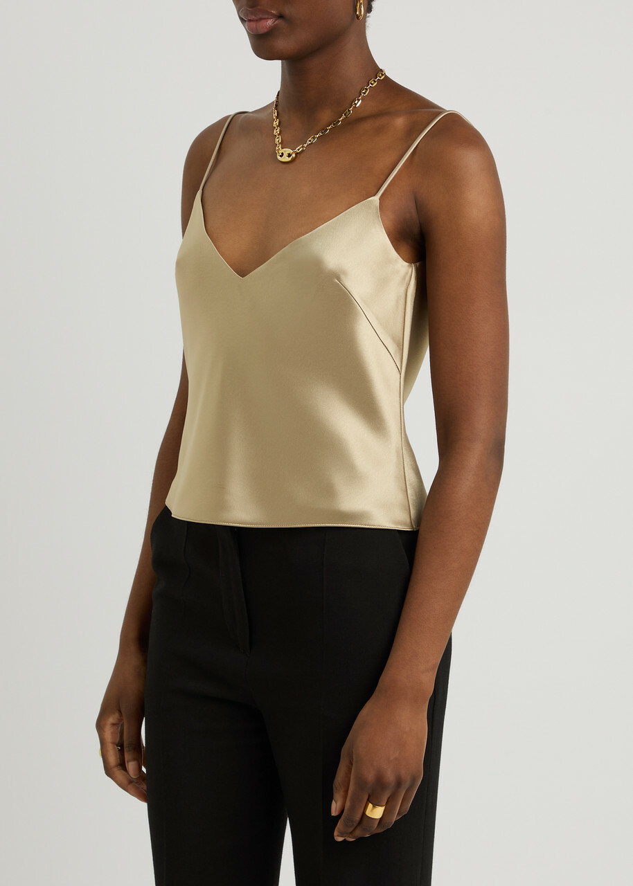 Galvan Ischia Satin Camisole top Sand