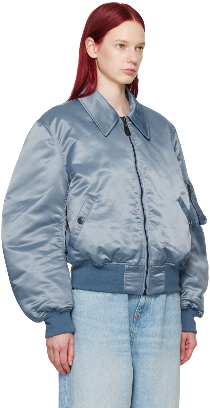 Martine Rose Blue Graphic Bomber Jacket