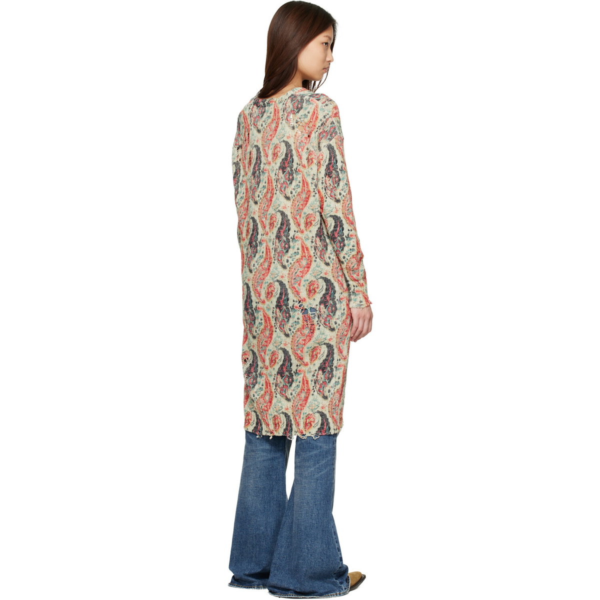 R13 Multicolor Printed Long Cardigan