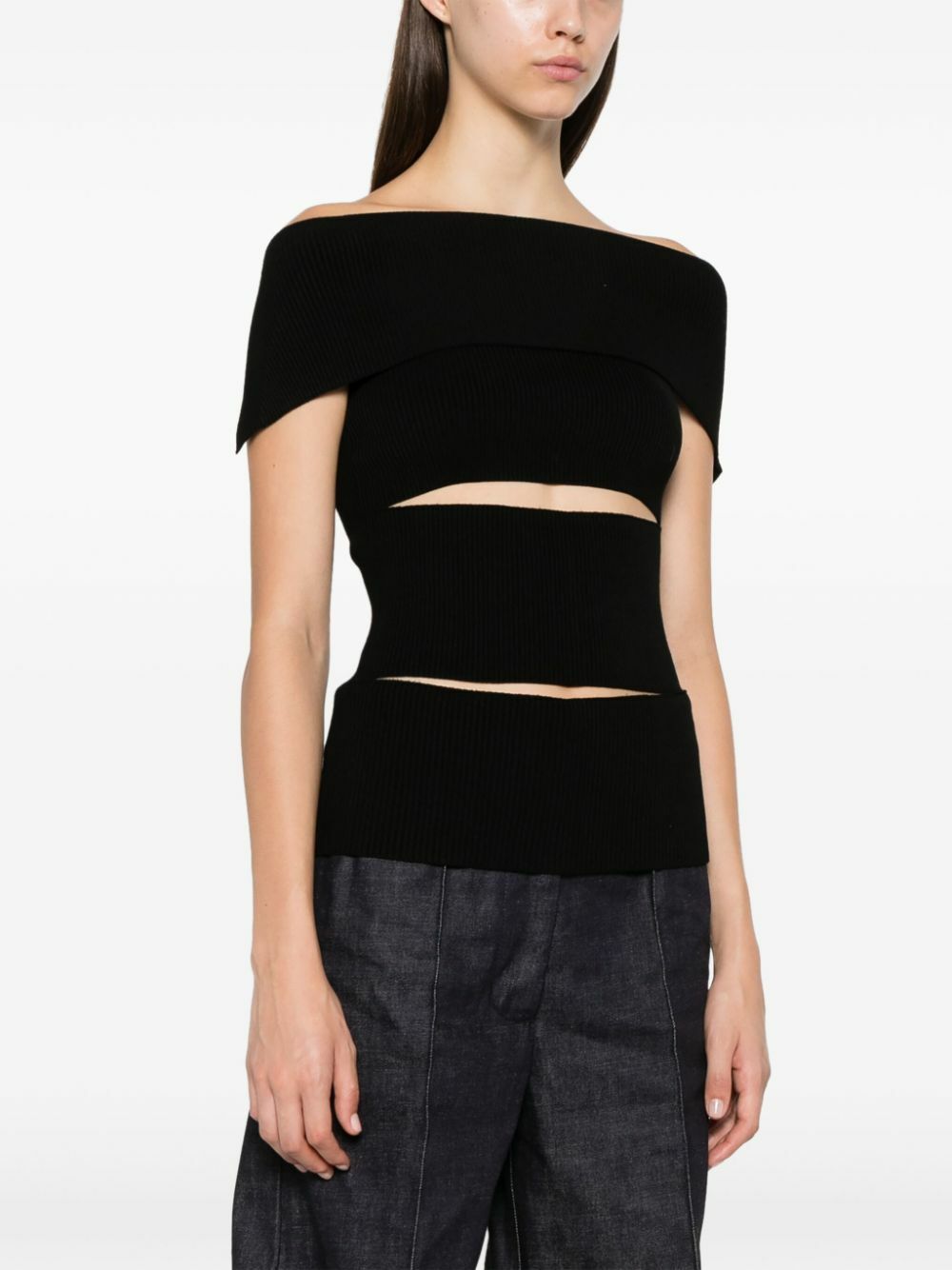 Peter Do Black Knitted Cut-Out Top