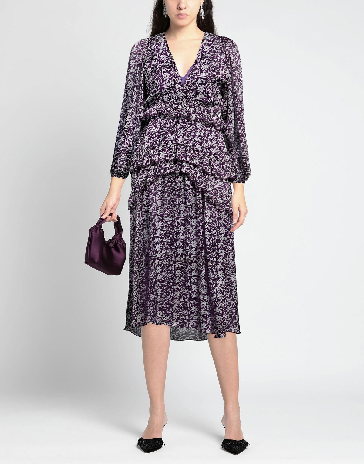 Maje Womens Midi dress Dark in Purple