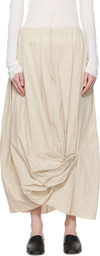 Lauren Manoogian Off-White Twist Midi Skirt