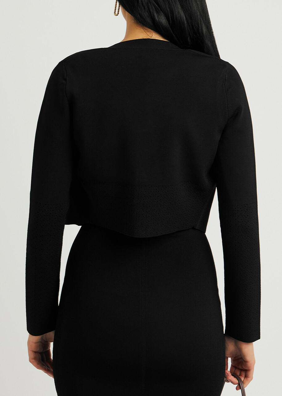 Victoria Beckham VB Body Black Stretch-knit Cardigan