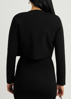 Victoria Beckham VB Body Black Stretch-knit Cardigan